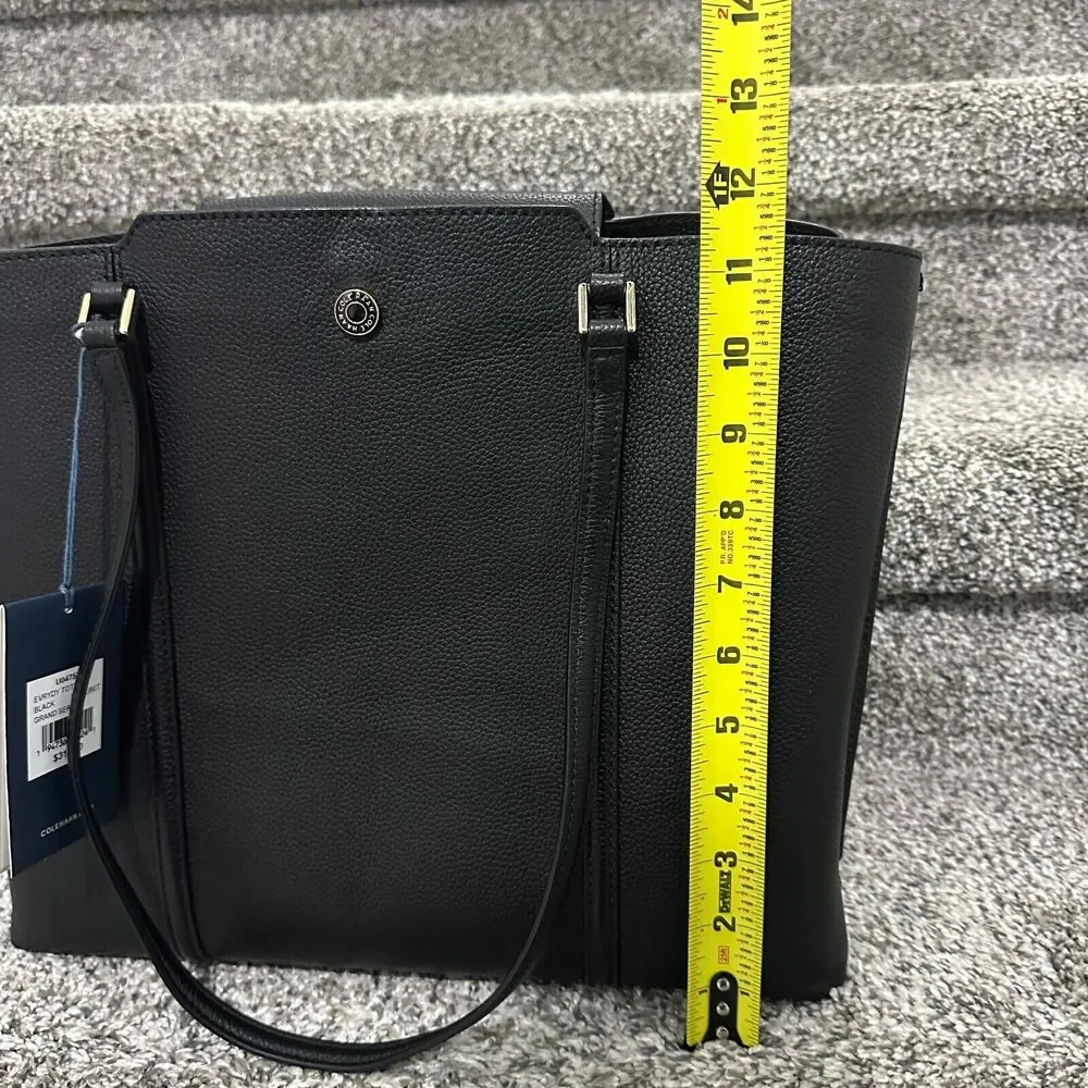 NEW Cole Haan Everyday Grand Series Black Leather Tote Bag Top Zip, Retails $310 - Picture 14 of 16